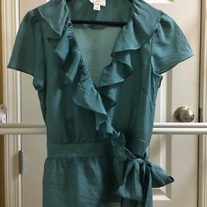 Aqua Blue Blouse by Ann Taylor Loft